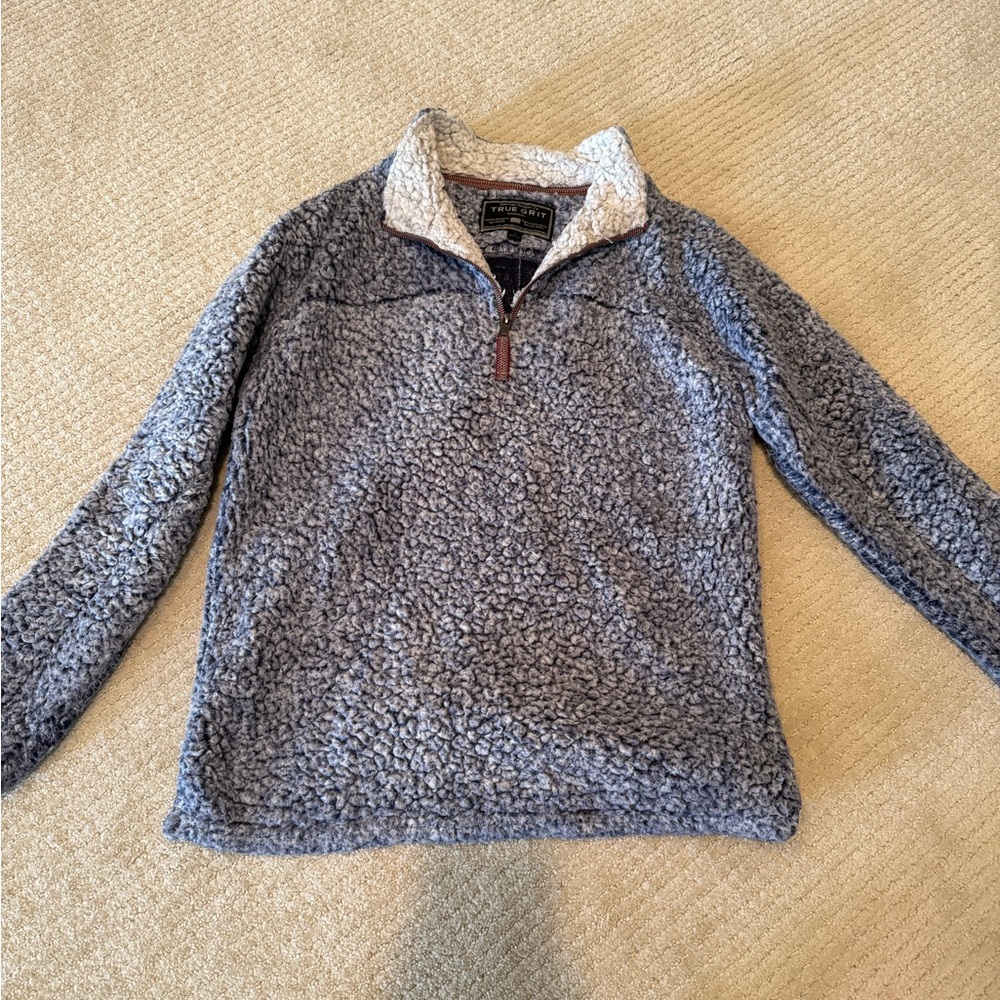 True Grit women’s navy blue Zip-Up Sherpa Sweater